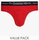 Roadster Pack Of 2 Red & Black Briefs Rdst Br Pk2 001Ae men