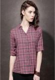 Roadster Pink Checked Shirt Women