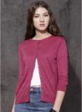 Roadster Pink Solid Sweater Women