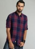 Roadster Red Checked Regular Fit Casual Shirt Men