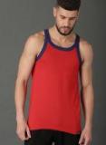 Roadster Red Solid Innerwear Vests Men