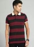 Roadster Striped Polo Collar T Shirt Men