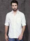 Roadster White Regular Fit Solid Casual Shirt Men