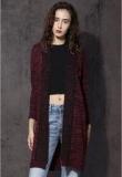 Roadster Wine Printed Shrug Women