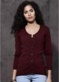 Roadster Wine Textured Cardigan Women