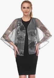 Rockland Life Grey Printed Shrug Women