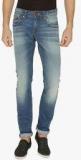 Rookies Blue Mid Rise Slim Fit Jeans Men