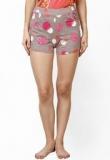 Rose Vanessa Grey Printed Shorts women