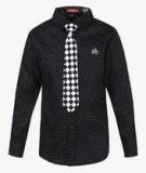 Ruff Black Slim Fit Party Shirt boys