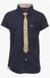 Ruff Navy Blue Casual Shirt Boys