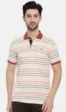 Ruggers Pink & Orange Striped Polo Collar T Shirt Men