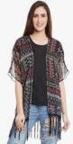 Ruhaans Black Printed Shrug Women