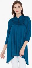 Ruhaans Blue Solid Tunic women