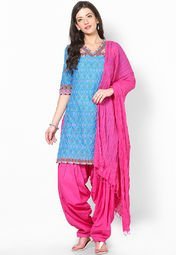 Ruhaans Magenta Solid Patiala Salwar With Dupatta Women