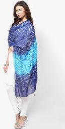 Ruhaans Navy Blue Embellished Dupattas Women