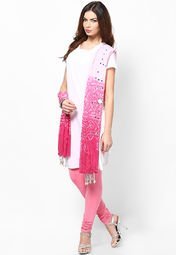 Ruhaans Pink Embellished Dupattas Women