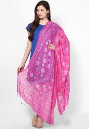 Ruhaans Pink Printed Dupatta women