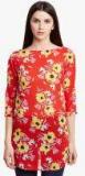 Ruhaans Red Printed Tunic Women