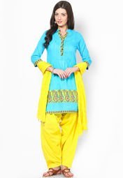 Ruhaans Yellow Solid Patiala Salwar With Dupatta women