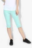 S Oliver Aqua Blue Solid Capri women