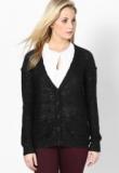 S Oliver Black Full Sleeve Front Open Shrug Women