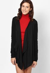 S Oliver Black Full Sleeve Shrug Women