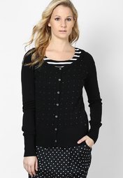 S Oliver Black Full Sleeve Shrugs Women