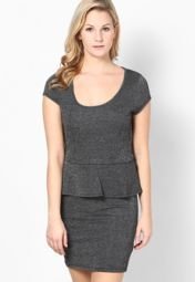 S Oliver Dark Grey Short Dress Women