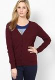 S Oliver Maroon Full Sleeve Front Open Top Women