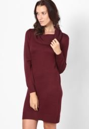 S Oliver Maroon Short Dress Women