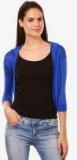 Saadgi Blue Solid Shrug Women