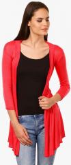 Saadgi Peach Solid Shrug women