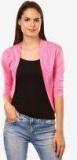 Saadgi Pink Solid Shrug Women