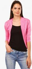 Saadgi Pink Solid Shrug women