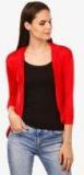 Saadgi Red Solid Shrug Women