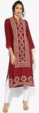 Sabhyata Maroon Printed Rayon Kurta women