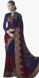 Sahiba Navy Blue Embellished Saree women