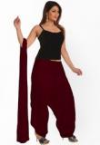 Salwar Studio Maroon Solids Bottom And Dupatta Women