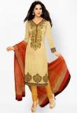 Salwar Studio Natural And Red Cotton Dress Material Women