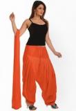 Salwar Studio Orange Solids Bottom And Dupatta Women