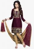 Salwar Studio Purple Embroidered Dress Material women