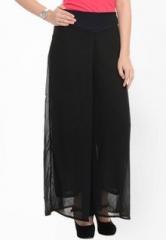 Samayra Black Solid Palazzo women