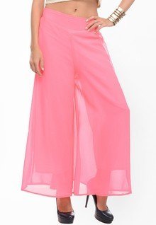 Samayra Pink Solid Palazzo women