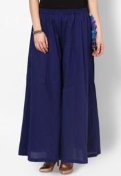 Sampada Blue Solid Palazzo women