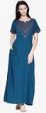 Sand Dune Blue Embroidered Gown Women