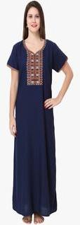 Sand Dune Embellished Navy Blue Nightwear women