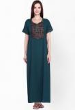 Sand Dune Green Embroidered Nightwear Women