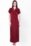 Sand Dune Maroon Embroidered Nightwear Women