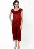 Sand Dune Maroon Night Suit Women