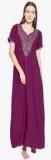 Sand Dune Purple Embroidered Gown Women